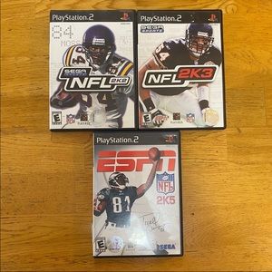 PlayStation 2 PS2 NFL 2k2,2k3 And ESPN 2k5 Video Games